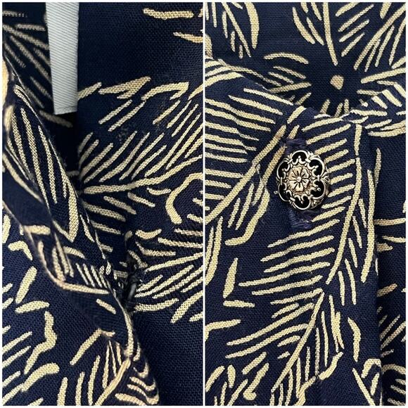 VINTAGE Liberty House Young Hawaii Wild Palms Mini Dress Woman's Medium blue - Picture 16 of 16